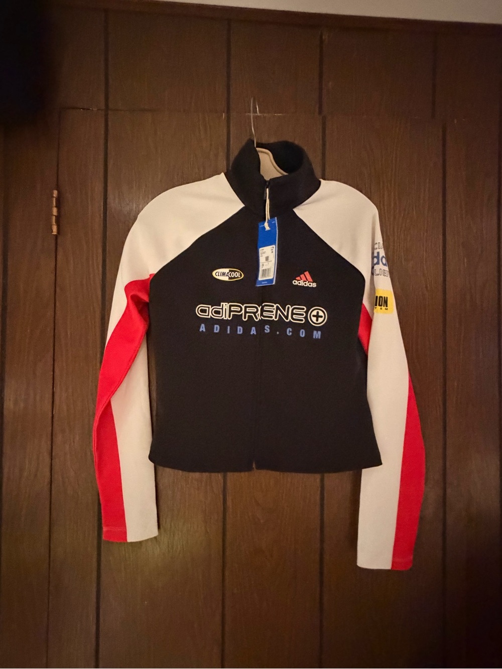 NWT adidas Black White Red Climacool Zip Jacket